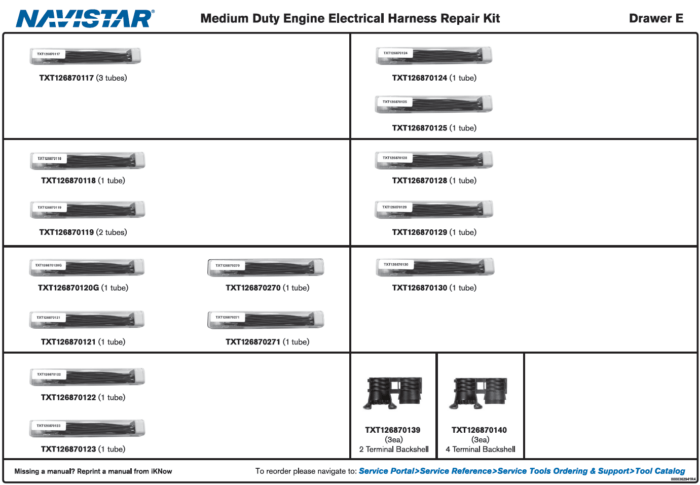 Engine Electrical Harness Repair Kit