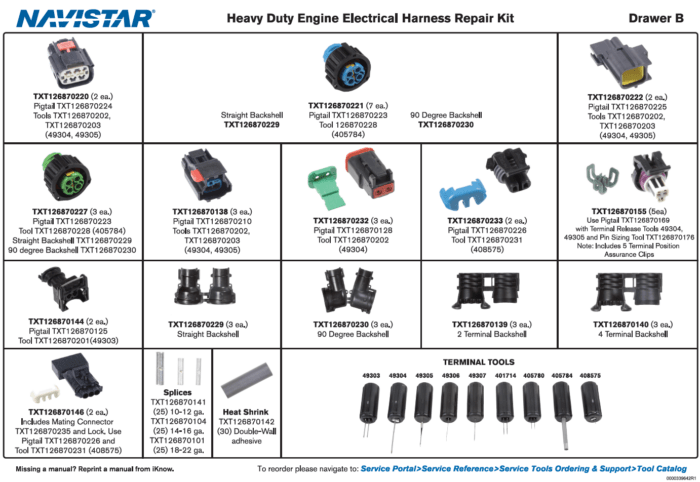 Heavy Duty Engine, Electrical Harness Repair Kit 5, Drawer