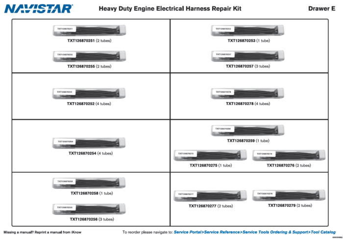 Heavy Duty Engine Electrical Harness Repair Kit 2, 5 Drawer